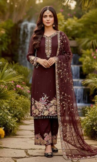 KF 1718 EID SPECIA PAKISTANI SALWAR SUITS WHOLESALEKF 1718 Eid Special Unstitched Faux Georgette Pakistani Salwar Suit Wholesale Surat