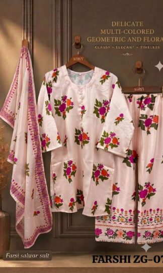 THE LIBAS COLLECTION ZG 07 FARSHI PAKISTANI SUITS MANUFACTURER SURATTHE LIBAS COLLECTION ZG Readymade Farshi Pakistani Suit in Imported Satin Blend Premium Quality