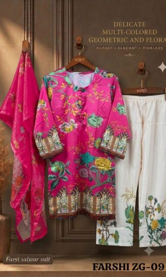 THE LIBAS COLLECTION ZG 09 ONLINE FARSHI PAKISTANI SUITS INDIATHE LIBAS COLLECTION ZG Readymade Farshi Pakistani Suit in Imported Satin Blend Premium Quality