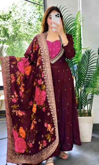 JL 1069 DESIGNER ANARKALI GOWN AND DUPATTA ONLINE SETJL 1069 DESIGNER ANARKALI GOWN AND DUPATTA ONLINE SET