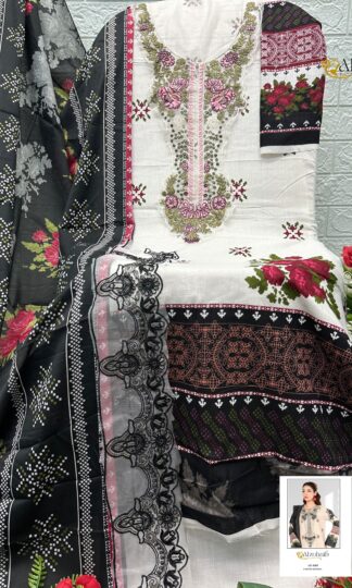 ALZOHAIB AZ 1603 ONLINE PAKISTANI SUITS INDIAALZOHAIB AZ 1603 Unstitched Pure Cotton Pakistani Suit with Patch Work Wholesale India