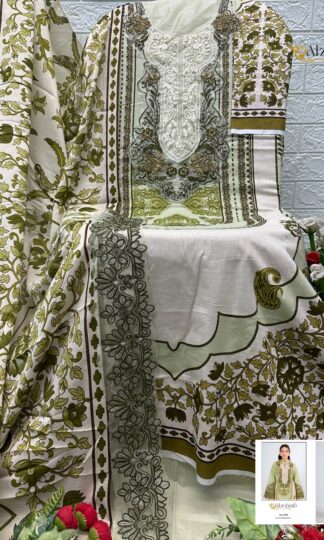 ALZOHAIB AZ 1595 COTTON PATCH WORK PAKISTANI SUITS SURATALZOHAIB AZ 1595 Unstitched Pure Cotton Pakistani Suit with Patch Work Wholesale India
