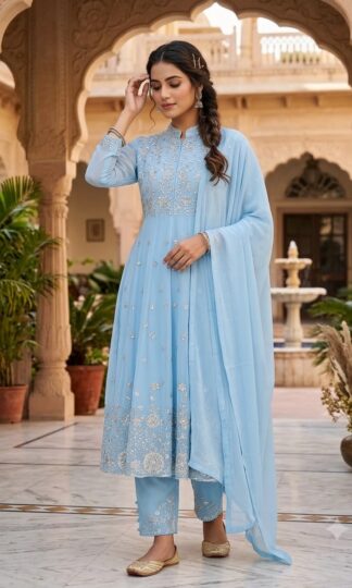 BE 495 DESIGNER PARTY WEAR SALWAR SUITS ONLINE INDIABE 495 Designer Party Wear Salwar Suit in Georgette M 38 L 40 XL 42 XXL 44