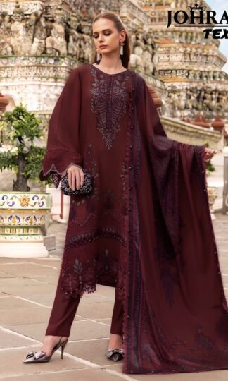 JOHRA TEX 189 C WHOLESALE PAKISTANI SUITS SUPPLIERJOHRA TEX 189 Unstitched Rayon Cotton Pakistani Suit with Embroidery Wholesale Surat