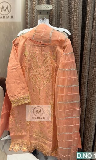 MARIA.B 1079 COTTON PAKISTANI KURTI WHOLESALE INDIAMARIA.B 1079 Readymade Cotton Pakistani Kurti XXL 44 with Heavy Embroidery Work Image Title