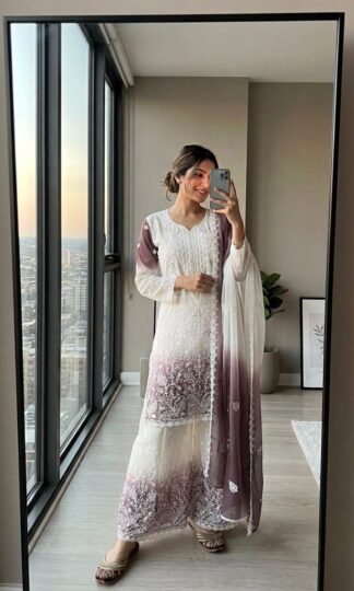 PD1171 GEORGETTE READYMADE PLAZZO SET ONLIN WHOESALEPD1171 Georgette Readymade Plazzo Set with Embroidery Work and Jarkhan Diamond M 38 L 40 XL 42 XXL 44