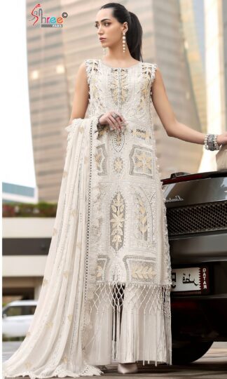 SHREE FABS SF 5633 PAKISTANI SUITS ONLINE INDIASHREE FABS SF 5633 Unstitched Heavy Chiffon Pakistani Suit with Heavy Embroidery and Hand Khatli Work