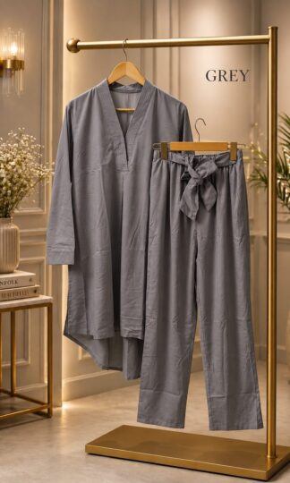 THE LIBAS COLLECTION GREY ROYALTY PAKISTANI STYLE UP & DOWN CO ORD SETTHE LIBAS COLLECTION Grey Royalty Pakistani Style Up & Down Co-Ord Set XL XXL