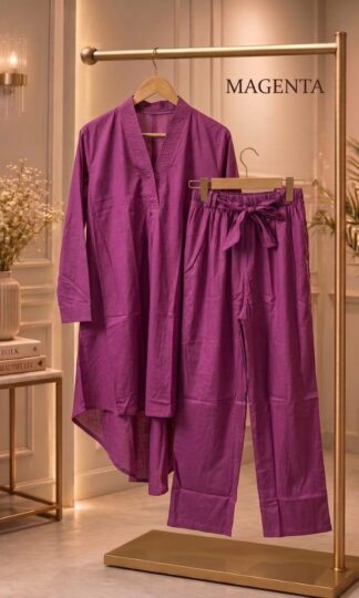 THE LIBAS COLLECTION MAGENTA ROYALTY PAKISTANI STYLE UP & DOWN CO ORD SETTHE LIBAS COLLECTION Magenta Royalty Pakistani Style Up & Down Co-Ord Set XL XXL