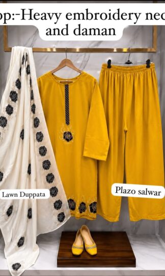 THE LIBAS COLLECTION M.UMAR EMBROIDERY NECK DAMAN PAKISTANI KURTITHE LIBAS COLLECTION M. UMAR Heavy Reyon Cotton Pakistani Kurti with Embroidered Neck Top and Daman XL XXL