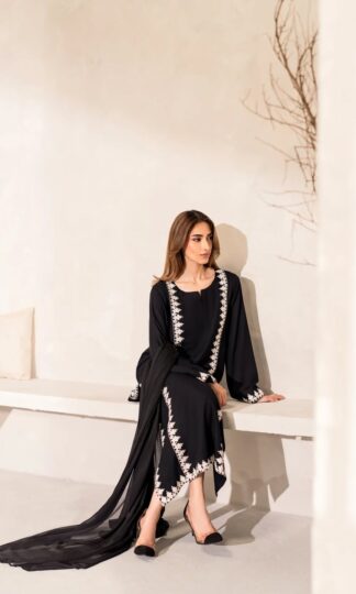 THE LIBAS BB 09 BLACK PREMIUM PAKISTANI COTTON EMBROIDERED SUITS WHOLESALETHE LIBAS BB 09 Premium Pakistani Cotton Embroidered Suits Wholesale