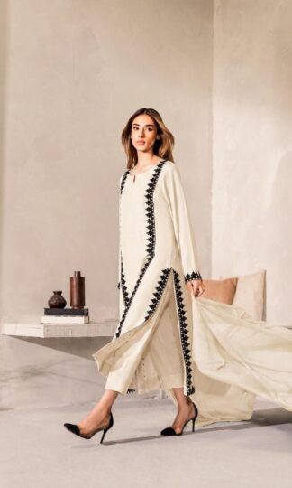 THE LIBAS BB 09 IVORY CHIKU PREMIUM PAKISTANI COTTON SUITS ONLINETHE LIBAS BB 09 Premium Pakistani Cotton Embroidered Suits Wholesale