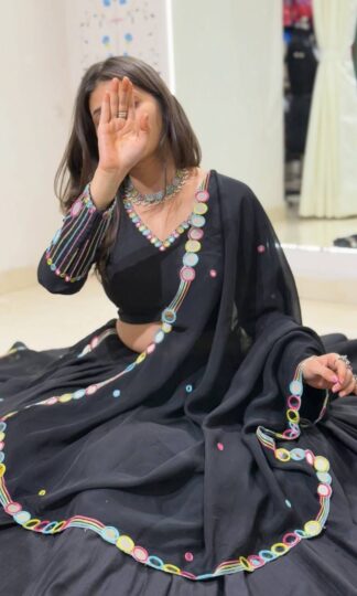 BE 504 NAVARATRI LAHENGA CHOLI WITH EMBROIDERED WORK WHOLESALEBE 504 Navaratri Lehenga Choli with Embroidered Real Mirror Work Wholesale