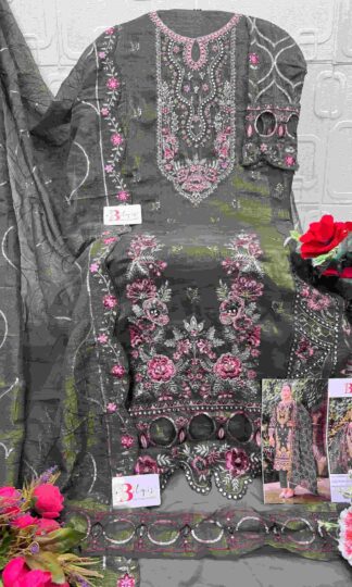 BILQIS B 88 V DESIGNER PAKISTANI SUITS ONLINE INDIABILQIS B 88 Pakistani Designer Suits Wholesale India Unstitched Crunchy Heavy Embroidery Khatli Work