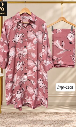 BIN SAEED IMP 1101 IMPORTED PRINTED PAKISTANI CORD SETSBIN SAEED IMP 1101 Boutique Pakistani Cord Set Online Supplier
