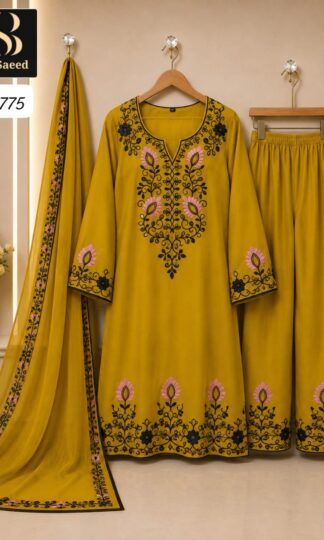 BIN SAEED SR 775 WOMEN DESIGNER PAKISTANI KURTI SURATBIN SAEED SR 775 Readymade Designer Pakistani Kurti Online in Satin Rayon with Heavy Embroidery XL XXL XXXL