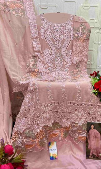 ELAN STUDIO E 05 B PAKISTANI SALWAR SUITS WHOLESALEELAN STUDIO E 05 Designer Pakistani Salwar Suits Supplier Chiffon Heavy Embroidery Handwork Cutwork Unstitched