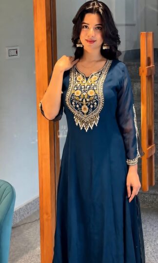 JD 650 ANARKALI GOWN WITH PANT AND BEAUTIFUL DUPATTA WHOLESALEJD 650 Anarkali Gown with Pant and Beautiful Dupatta Wholesale