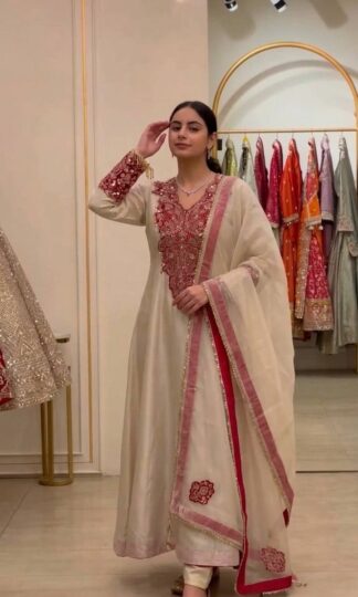 KF 1734 PAKISTANI GOWN ONLINE WHOLESALE INDIAKF 1734 Party Wear Pakistani Gown Online India Heavy Soft Organza Embroidery Coding Sequence Work M 38 L 40 XL 42 XXL 44