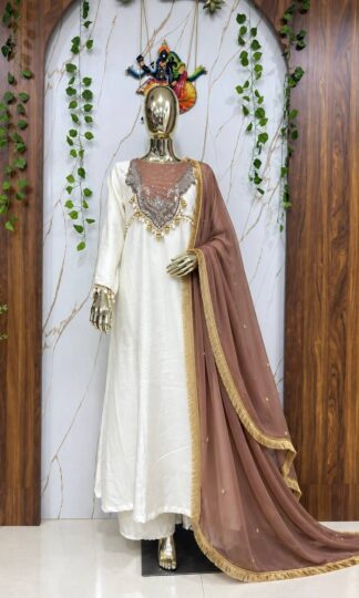 LC 1502 CHOCO BROWN DESIGNER ANARKALI SUIT ONLINE INDIALC 1502 Baby Pink Designer Anarkali Suit Online Wholesale