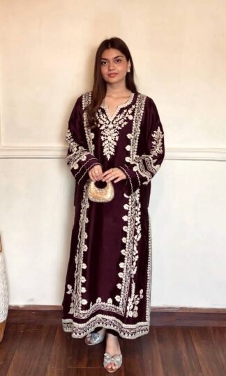 PD 1169 OVERSIZE LONG KAFTAN ONLINE SURATPD 1169 Oversize Long Kaftan Online in Pure Satin Rayon