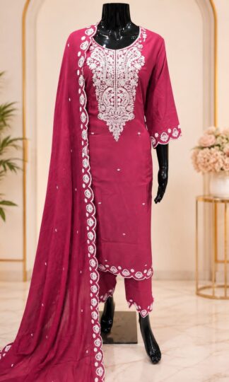 THE LIBAS COLLECTION EMBROIDERED PAKISTANI SUITS ONLINETHE LIBAS COLLECTION Embroidered Pakistani Suits Online Slub Rayon with Embroidery Inner Top L XL XXL