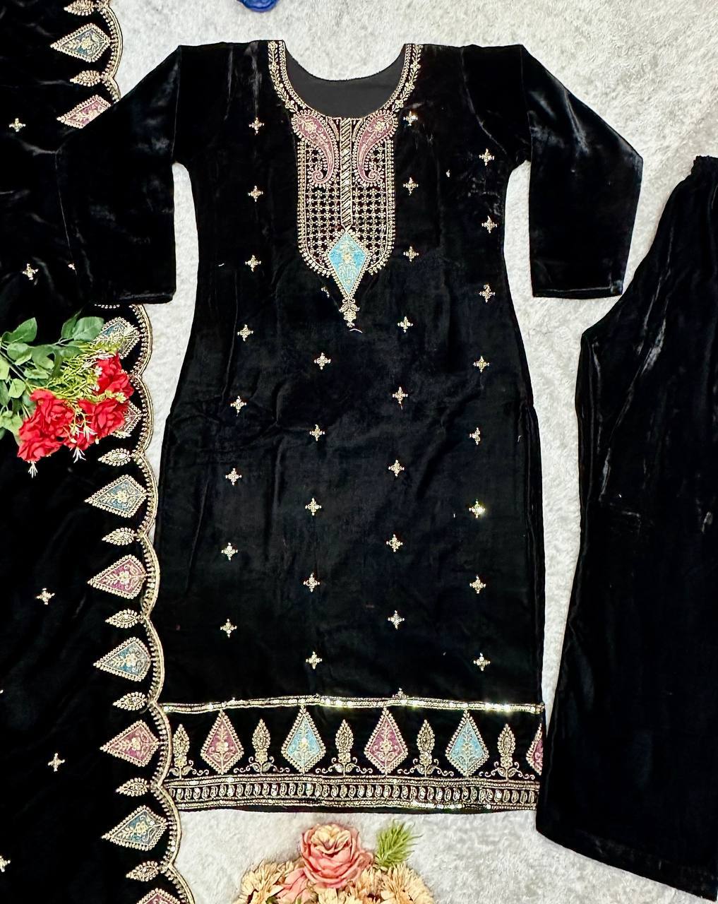 VLM 229 DESIGNER VELVET SALWAR SUIT ONLINE SUPPLIER - Image 7