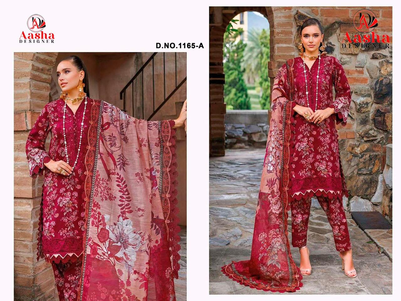 AASHA DESIGNER 1165 A PAKISTANI SUITS IN INDIA - Image 3