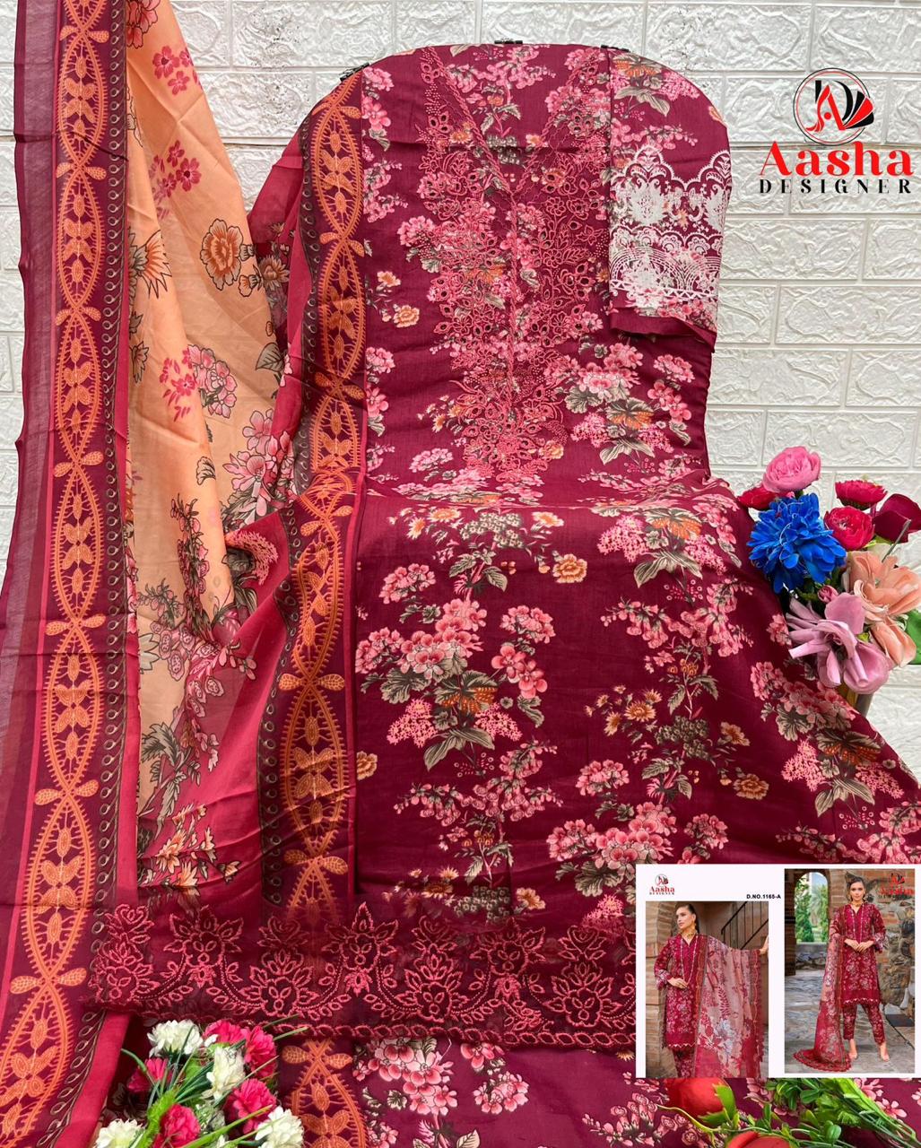 AASHA DESIGNER 1165 A PAKISTANI SUITS IN INDIA - Image 2