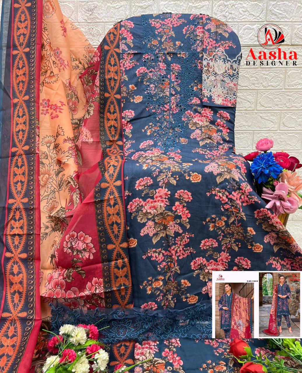 AASHA DESIGNER 1165 B WHOLESALE OF PAKISTANI SUITS - Image 2