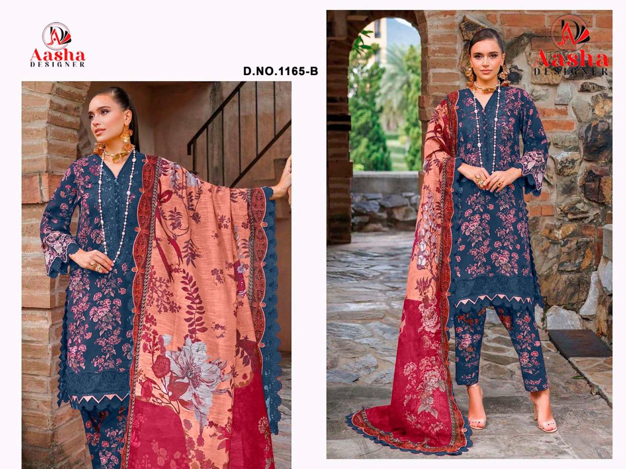 AASHA DESIGNER 1165 B WHOLESALE OF PAKISTANI SUITS