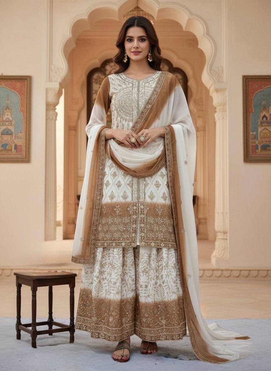 AD 224 DESIGNER TOP PLAZZO SUIT ONLINE WHOLESALE (#165809)