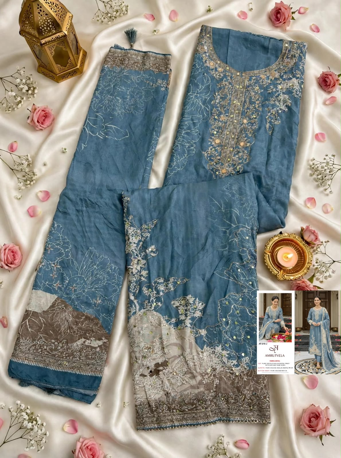 AMRUTVELA AT210 J PAKISTANI SUITS WHOLESALE PRICE - Image 2