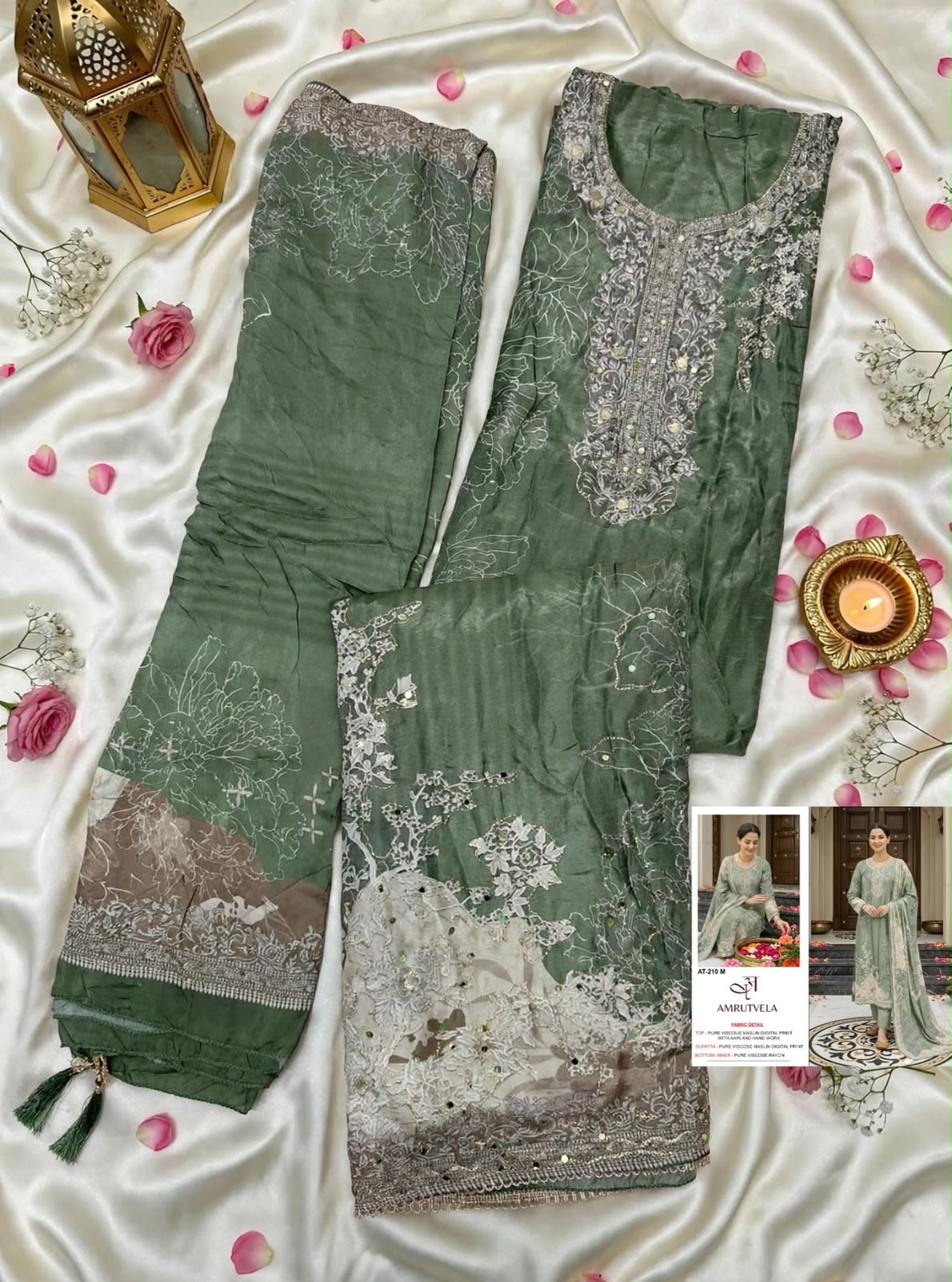 AMRUTVELA AT210 M PAKISTANI SUITS IN SINGLE PIECE - Image 2