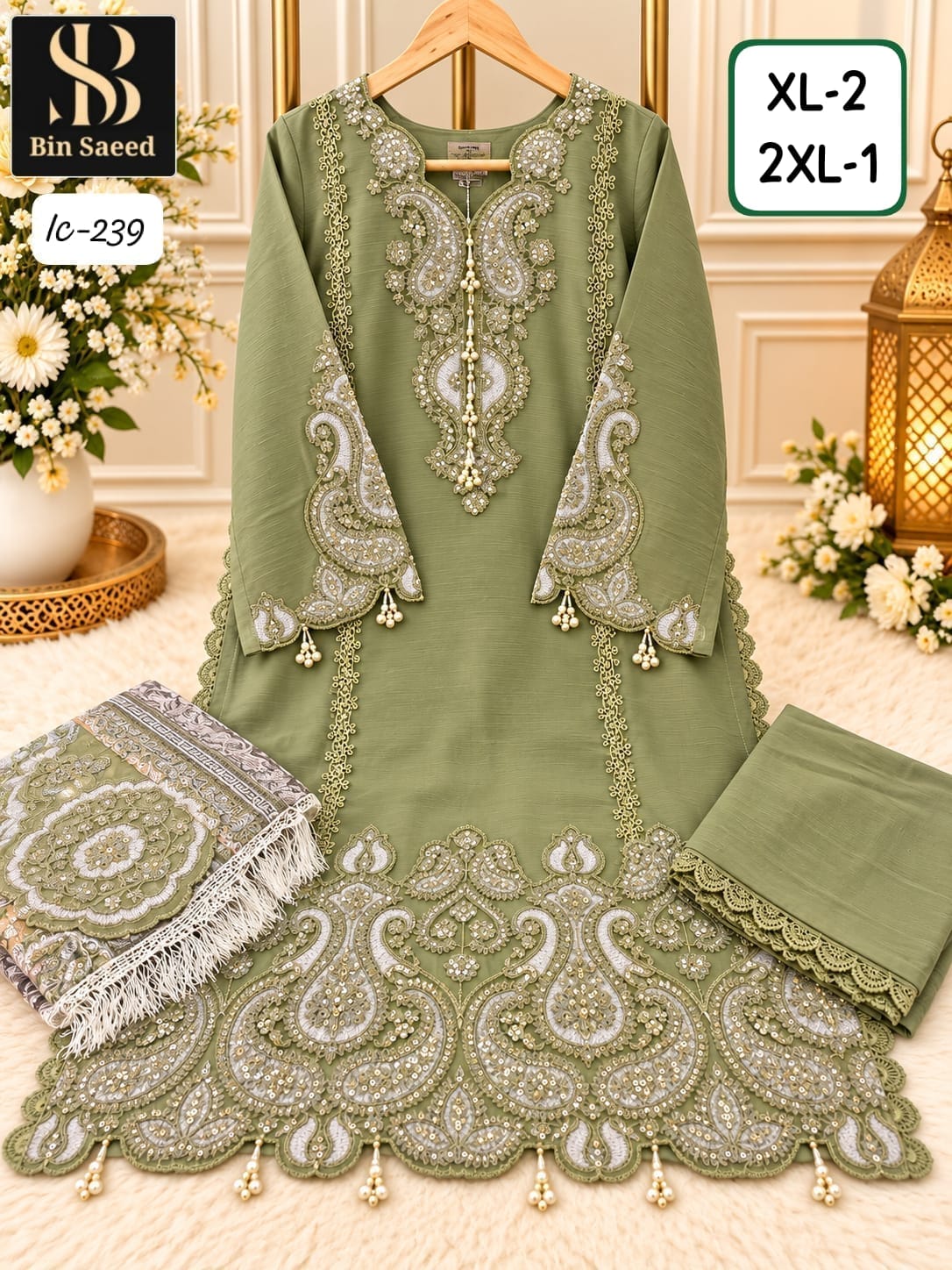 BIN SAEED IC 239 PAKISTANI SUITS ONLINE SHOPPING - Image 5