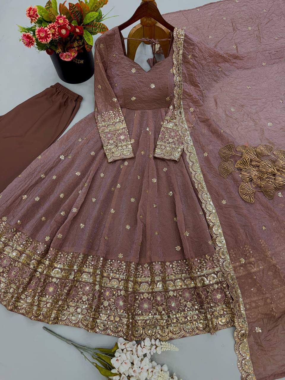 JF 059 DESIGNER PREMIUM GOWN SET WHOLESALE IN INDIA - Image 2