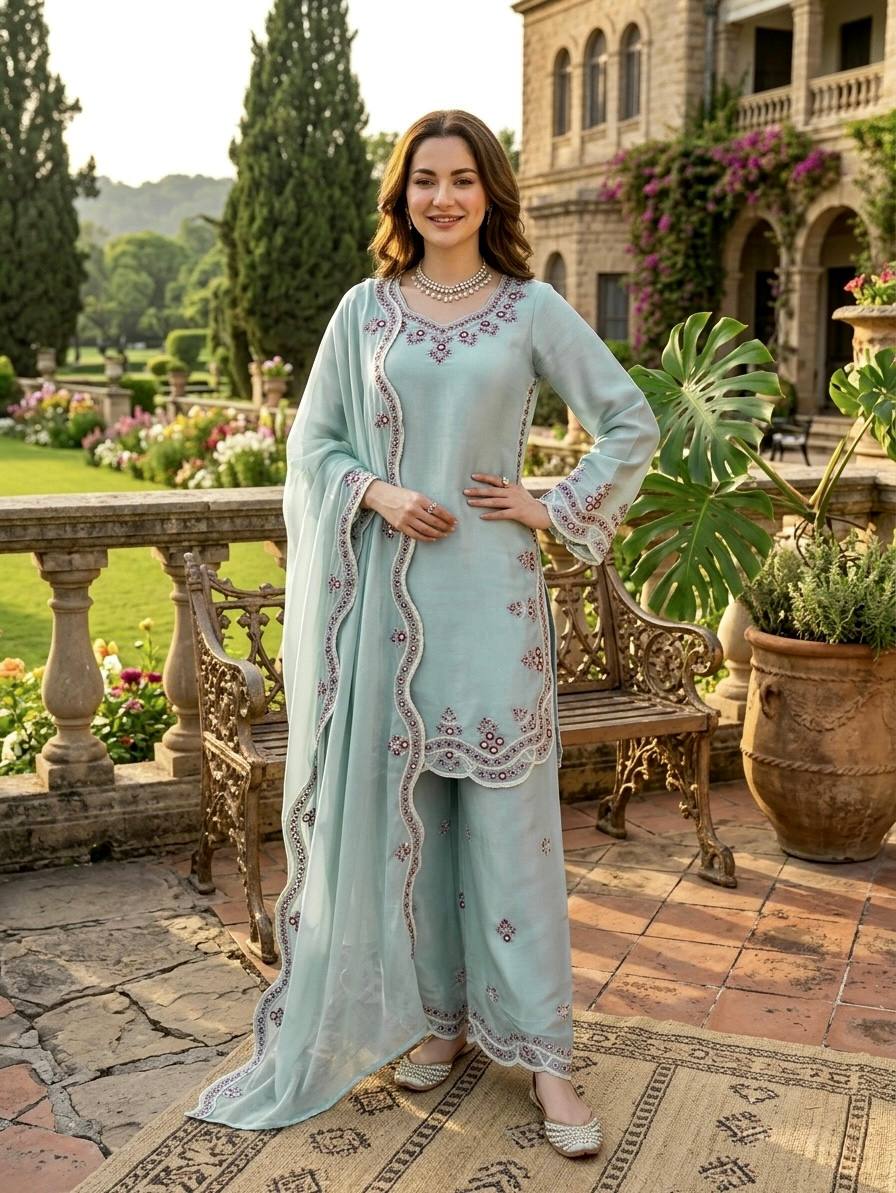 KD 1600 PAKISTANI SALWAR KAMEEZ WITH DUPATTA SET (#164958)