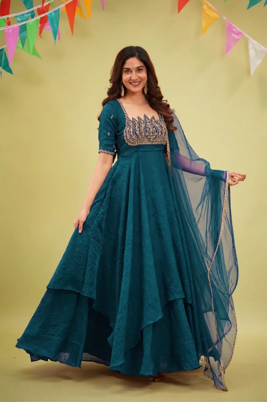 KD 1655 PAKISTANI DESIGNER ANARKALI GOWN ONLINE COLLECTION (#165579)