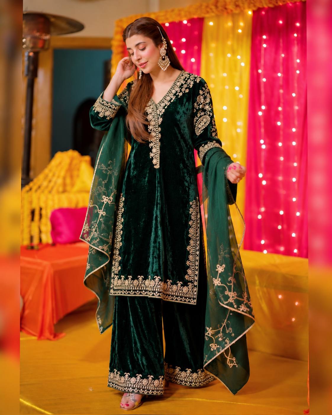 LC 1516 PAKISTANI VELVET SHARARA SUIT ONLINE COLLECTION (#166227)