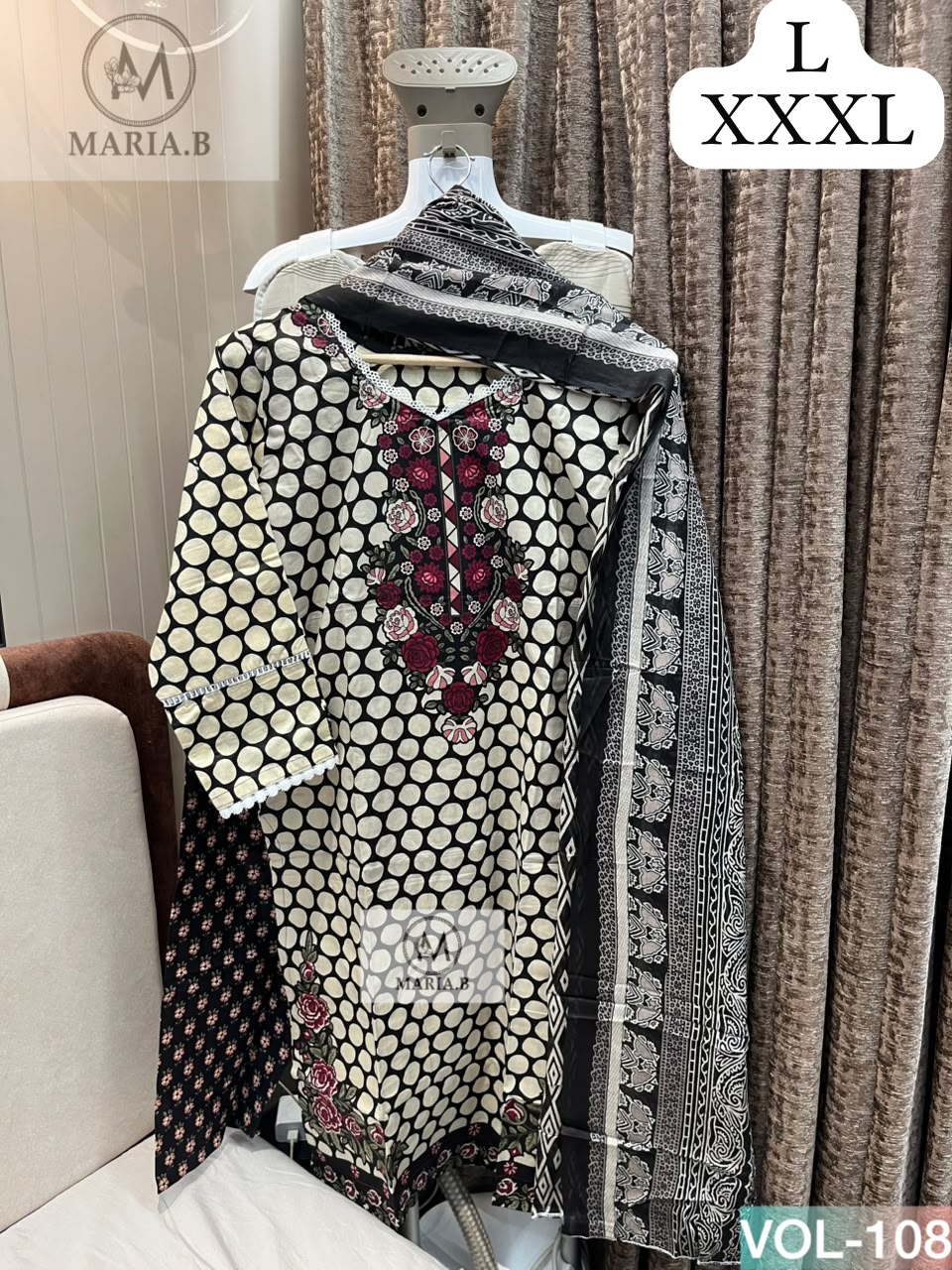 MARIA B 108 COTTON PAKISTANI KURTI ONLINE INDIA (#165233)
