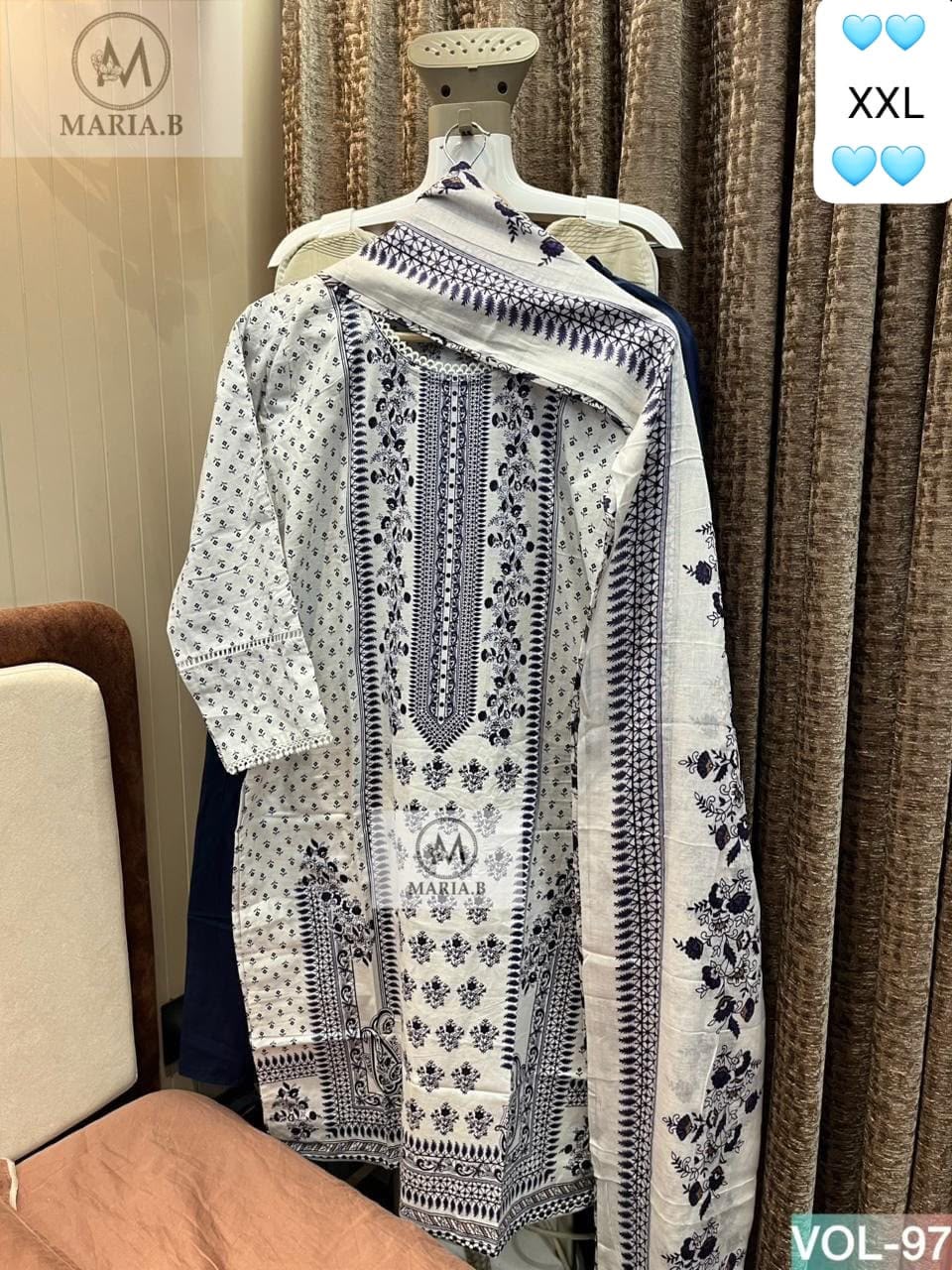 MARIA B 97 COTTON WHOLESALE PAKISTANI KURTI SURAT (#165220)