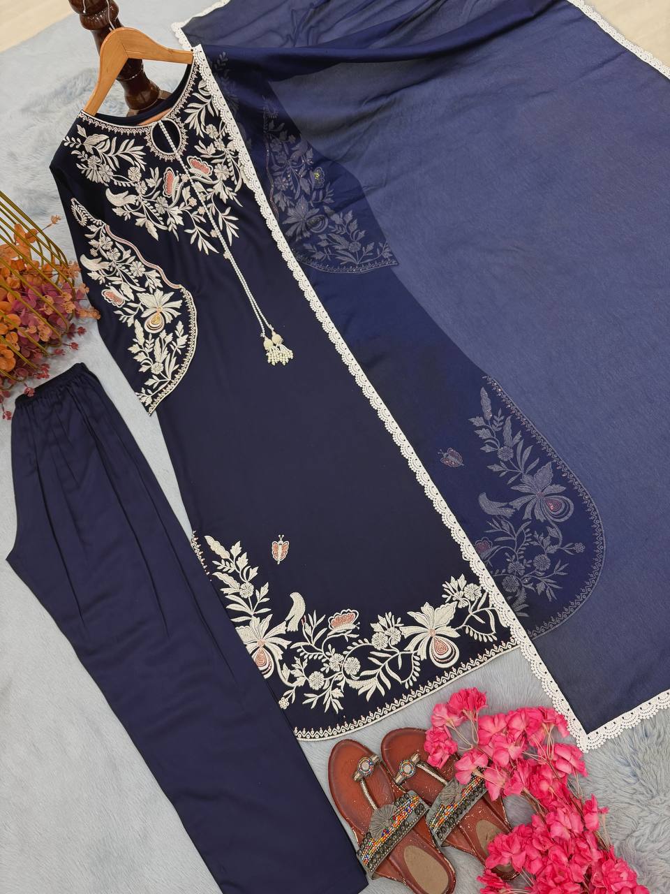 PD 1180 PAKISTANI LONG KAFTAN WITH DUPATTA SET AT BEST PRICE - Image 4