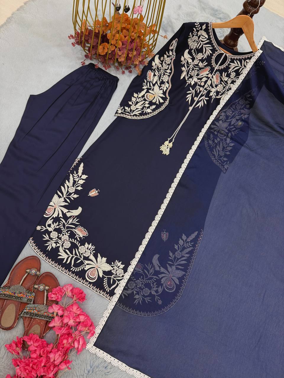 PD 1180 PAKISTANI LONG KAFTAN WITH DUPATTA SET AT BEST PRICE - Image 5