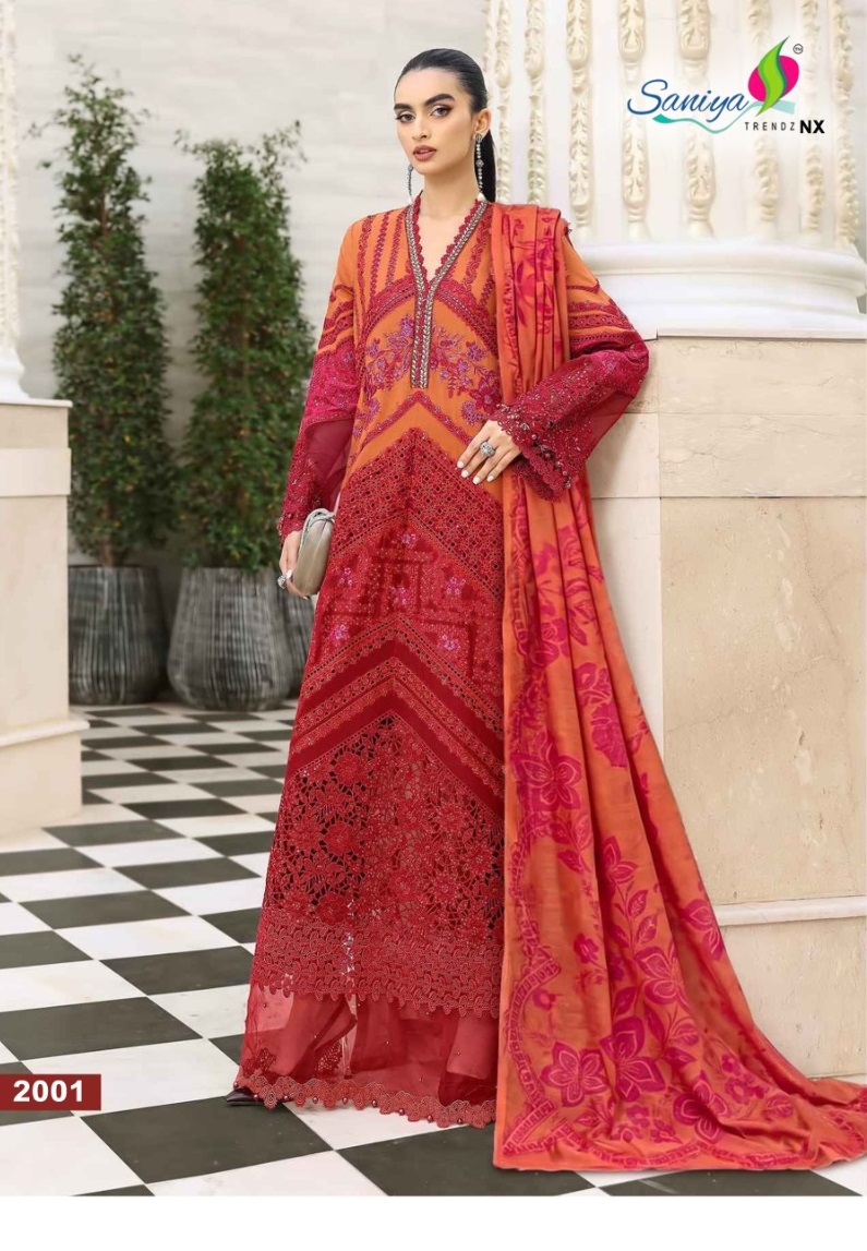 SANIYA TRENDZ 2001 DESIGNER PAKISTANI SUIT WITH PRICE (#165249)