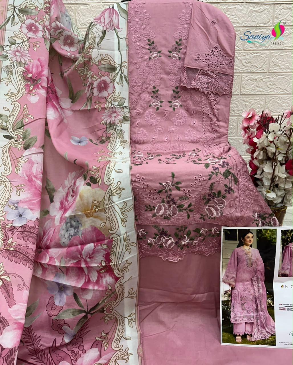 SANIYA TRENDZ 7211 U PAKISTANI SUITS WHOLESALE PRICE - Image 2