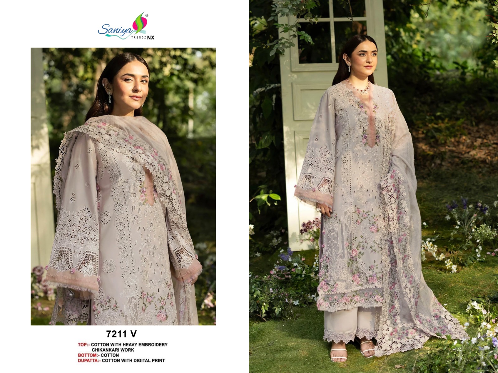 SANIYA TRENDZ 7211 V PAKISTANI SUITS ONLINE INDIA