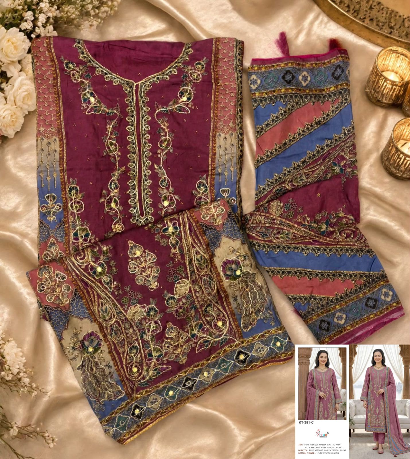 SHREE FABS KT 351 C PAKISTANI SUITS SALE IN SURAT - Image 3