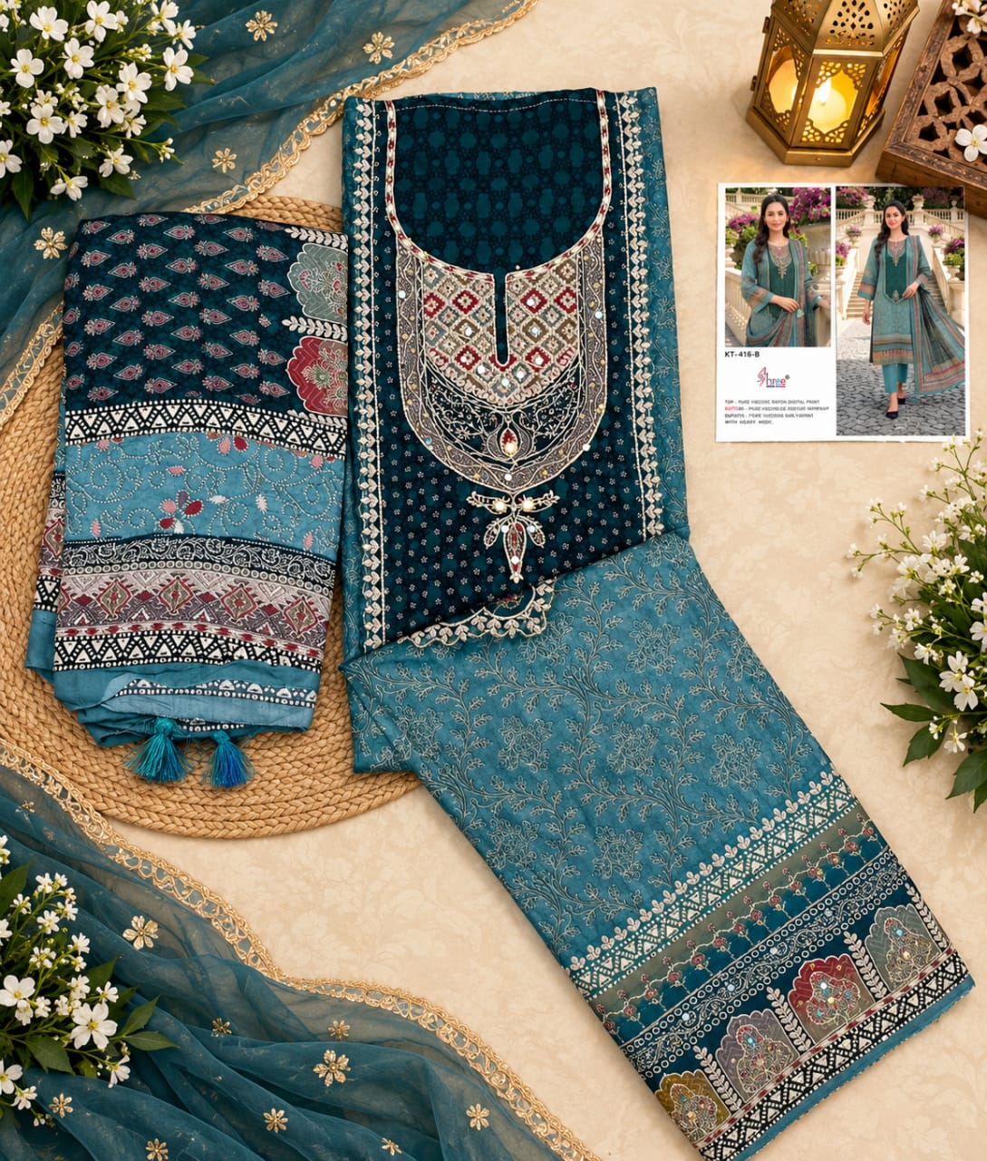 SHREE FABS KT 416 B PAKISTANI SUITS WHOLESALE PRICE - Image 2