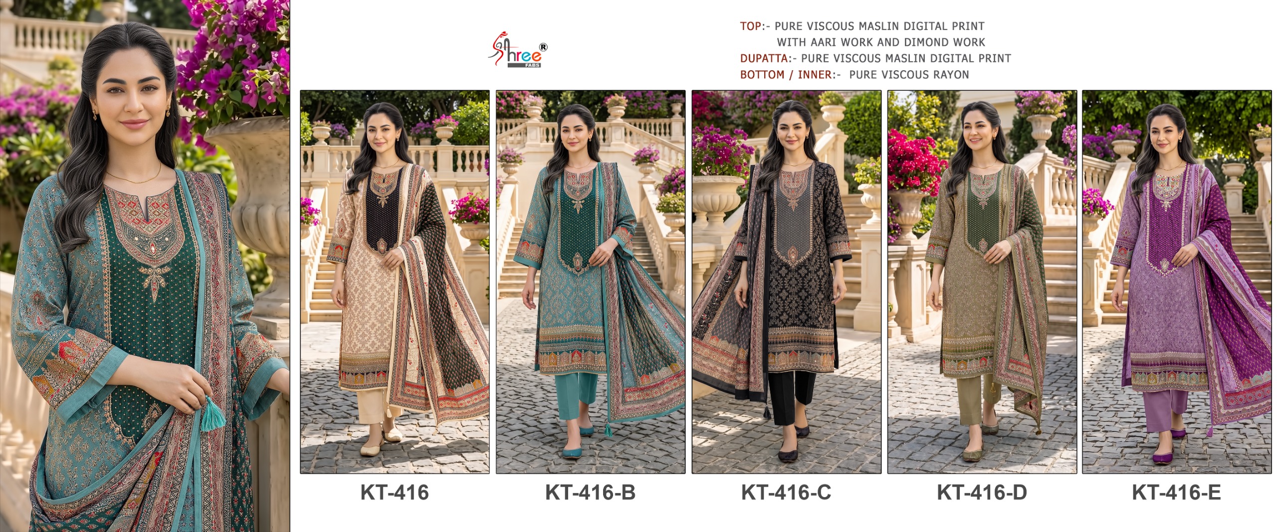SHREE FABS KT 416 PAKISTANI SUITS ONLINE SHOPPING - Image 4