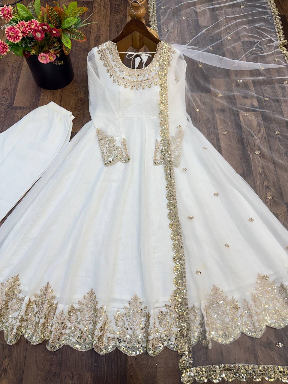 SR 1723 KARKWACHAUTH SPECIAL ANARKALI GOWN ONLINE - Image 4